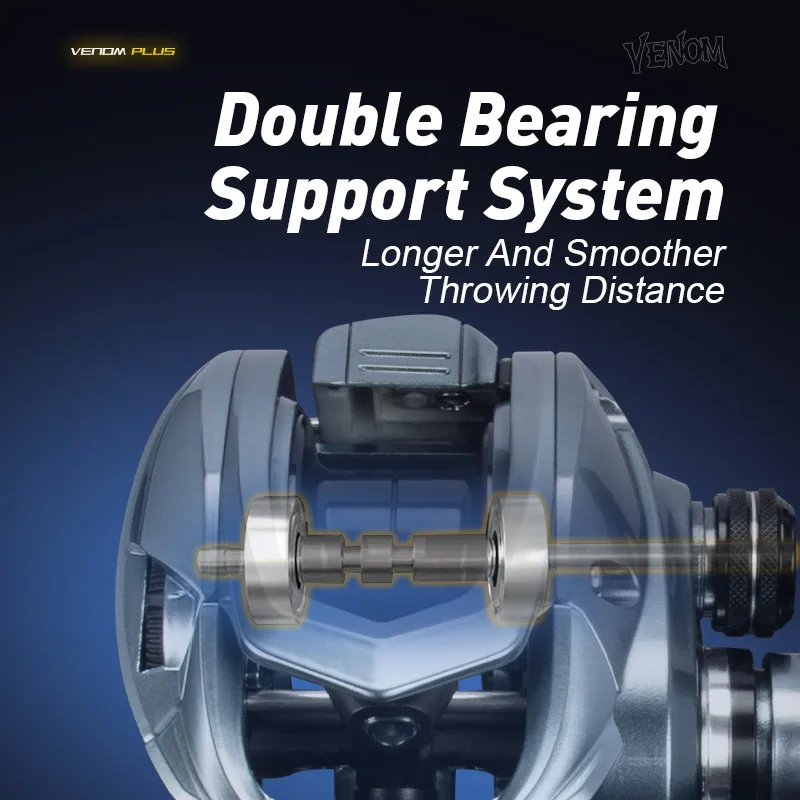 Carrete de pesca de fundición de agua salada de alta velocidad OBSESSION VENOM 8,1: 1 ultraligero 8kg 11 + 1 rodamientos de bolas de alta calidad - imagen 5