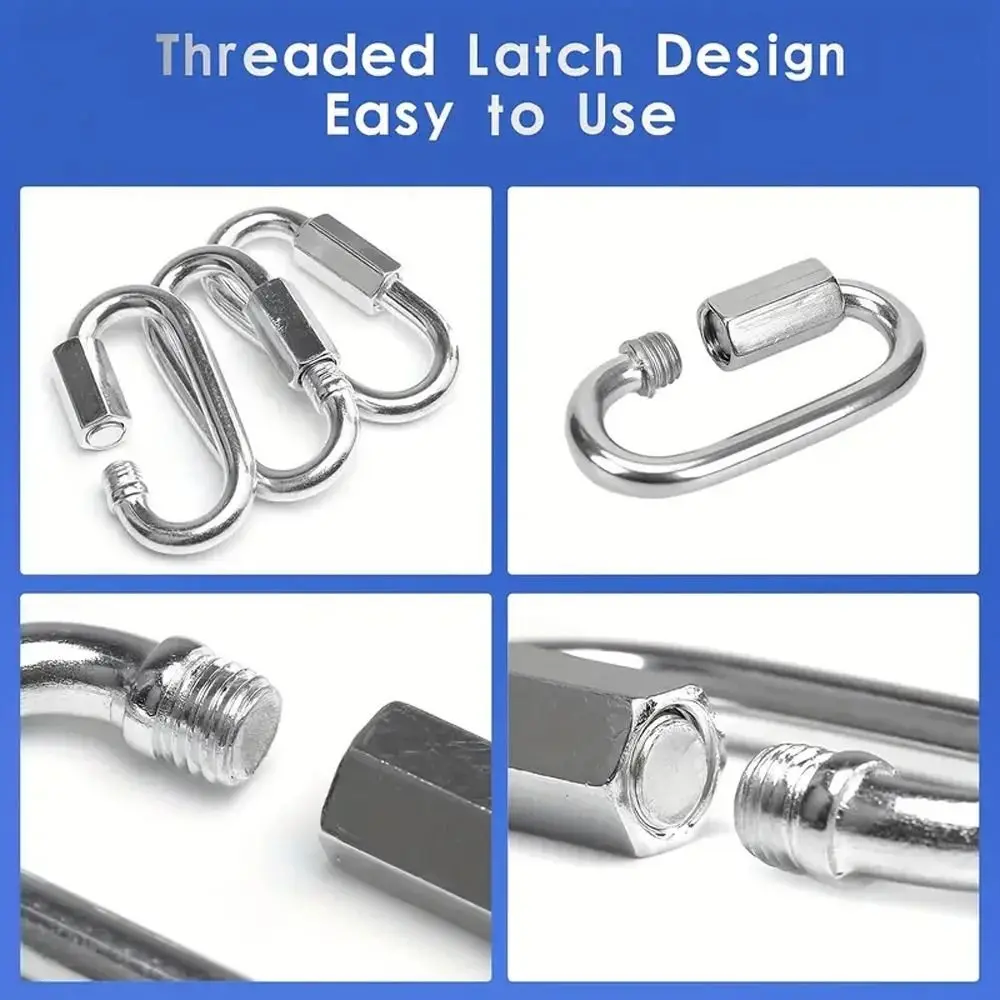 Nuevo Conector de cuerda ovalado de enlace rápido de acero inoxidable 304, mosquetón de bloqueo en forma de D, Clip para acampar - imagen 2