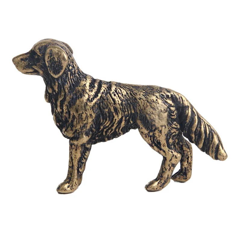 Figuritas de hound de cobre antiguo, adornos de escritorio en miniatura, Animal del zodiaco, perro, estatua pequeña, té, mascota, decoraciones para el hogar, artesanías para cachorros - imagen 5