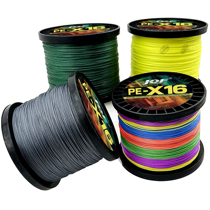 JOF16-sedal trenzado de 500/1000M para pesca de carpa, sedal de multifilamento, extremo fuerte, X16, 25-200lb, agua salada - imagen 4