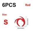 6PCS S Red