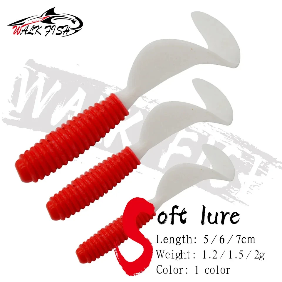 Vinilos Walk Fish Real Sens – Gusano rojo cola blanca 5-7cm - imagen 3