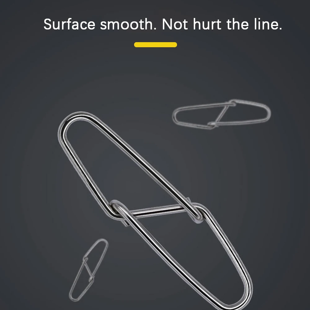 TIANNSII-50 piezas de broches de pesca, Conector de cierre para anzuelos de pesca, cierre de Clip de línea de acero inoxidable 15mm-34mm, accesorios de pesca - imagen 5