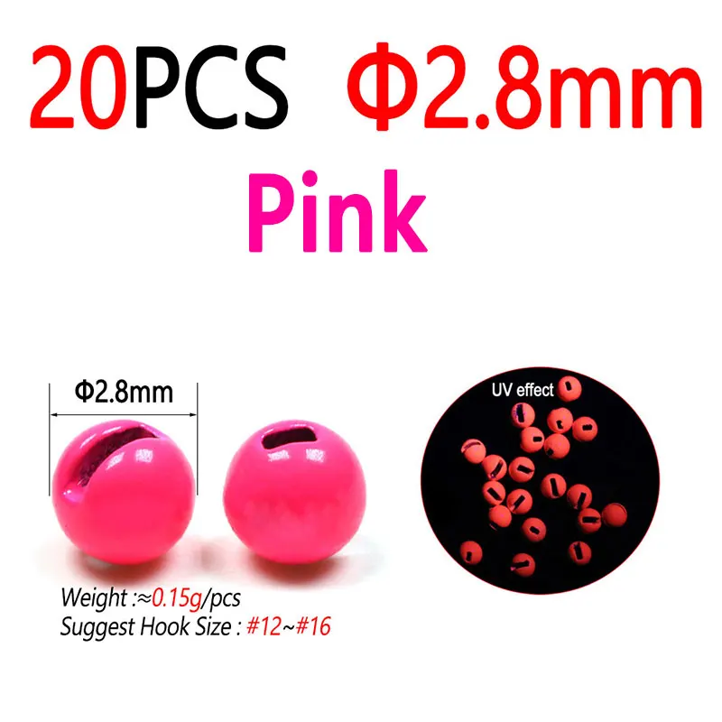 20pcs 2.8mm Pink