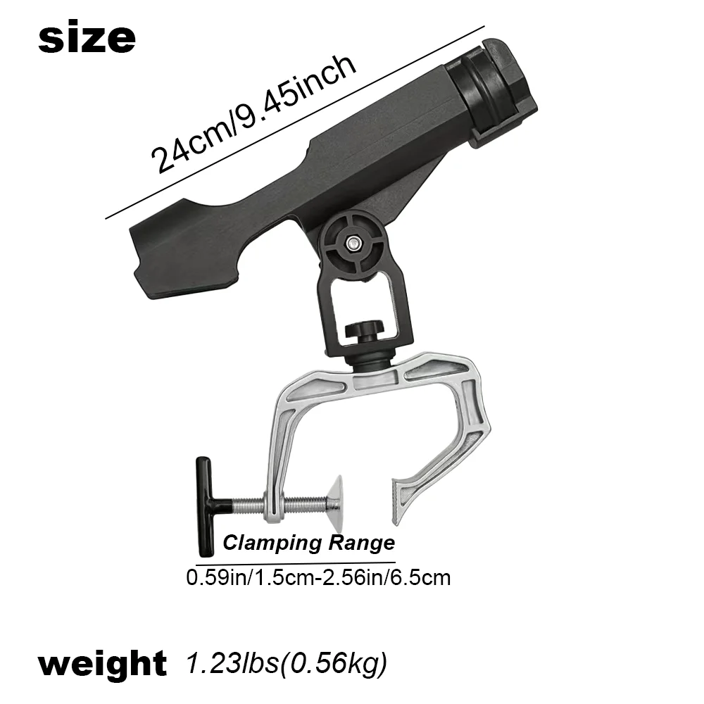 JSFUN-soporte de pesca direccional multifuncional, asiento giratorio, accesorios de pesca insertados diagonal, 1 ud. - imagen 2
