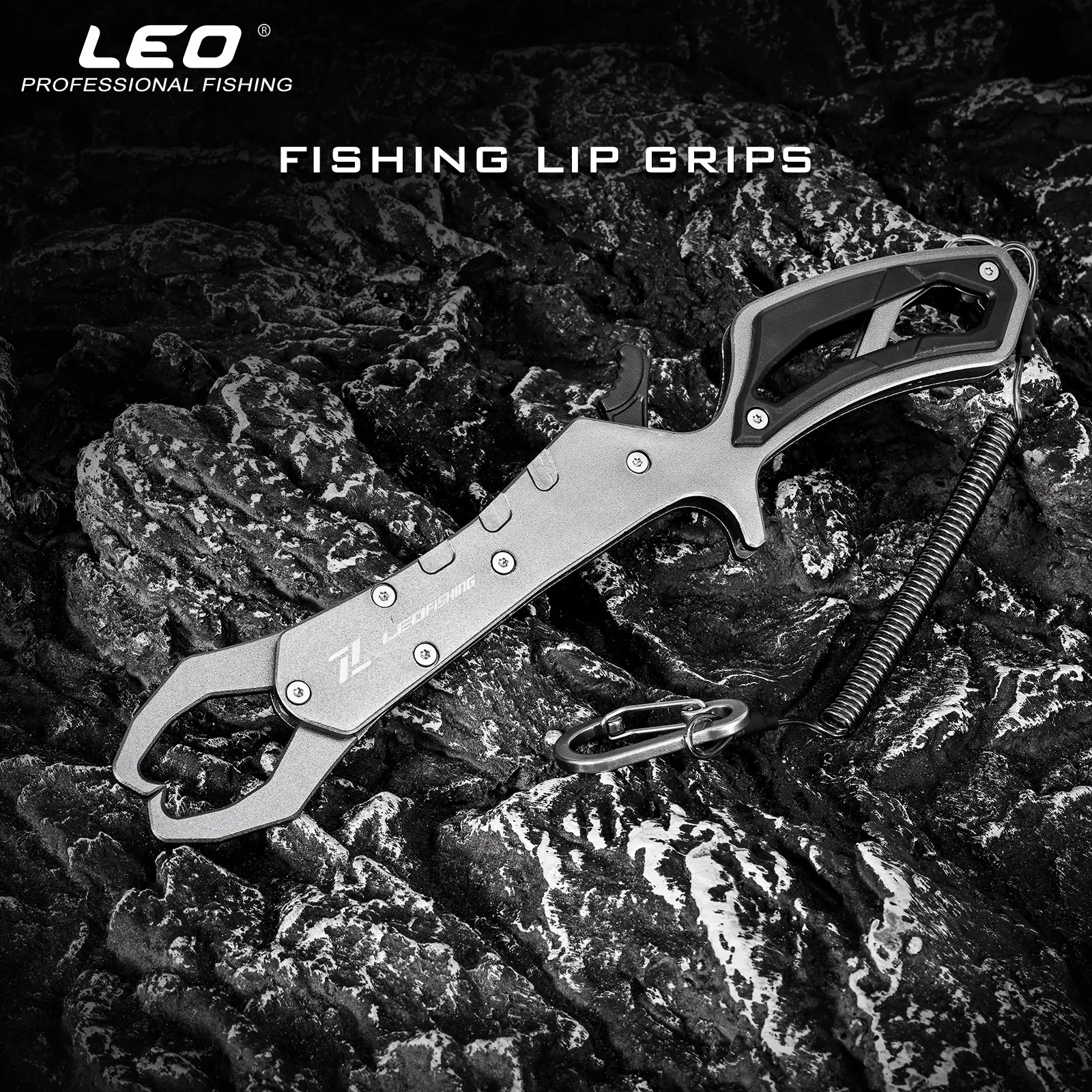 LEO-Alicates de agarre de pescado, agarre de aleación de aluminio, abrazadera de soporte de aparejos con cuerda ajustable, accesorios de aparejos de pesca - imagen 4