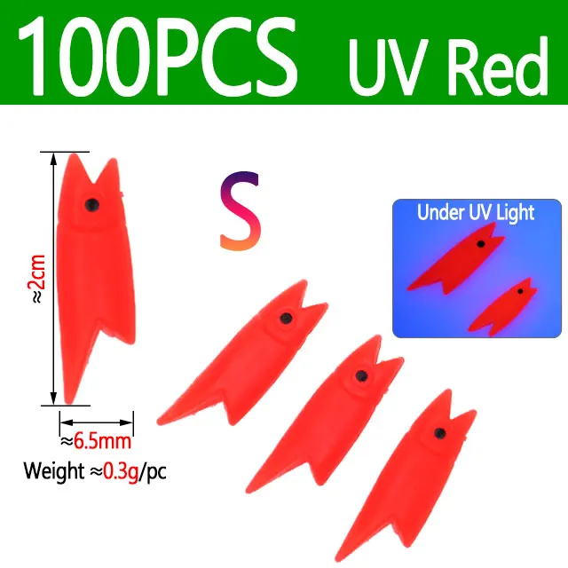 100pcs UV Red S