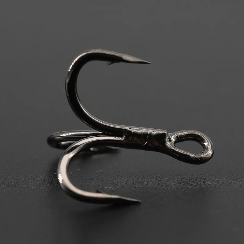 Anzuelo de pesca de níquel negro, anzuelos triples de Material de alta calidad, herramientas de aparejos de pesca, 6x2/4/6/8 #, 25 uds./lote - imagen 5