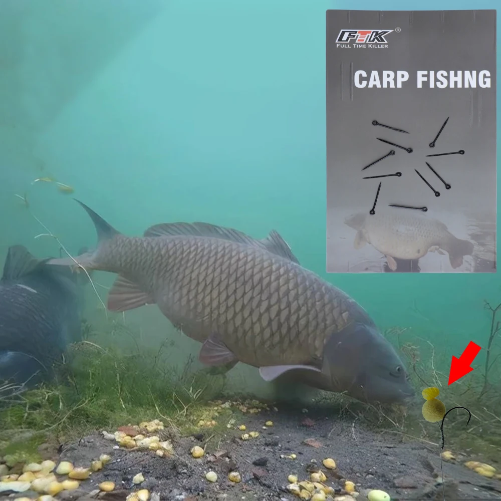 FTK-anzuelo de pesca de carpa, 10 piezas, 7mm/10mm/15mm - imagen 5