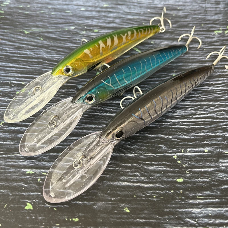 47g 140mm gran Trolling hundimiento Minnow Señuelos de Pesca buceo profundo agua de mar lubina cebo Artificial Pesca Wobbler Jerkbait Swimbait - imagen 4