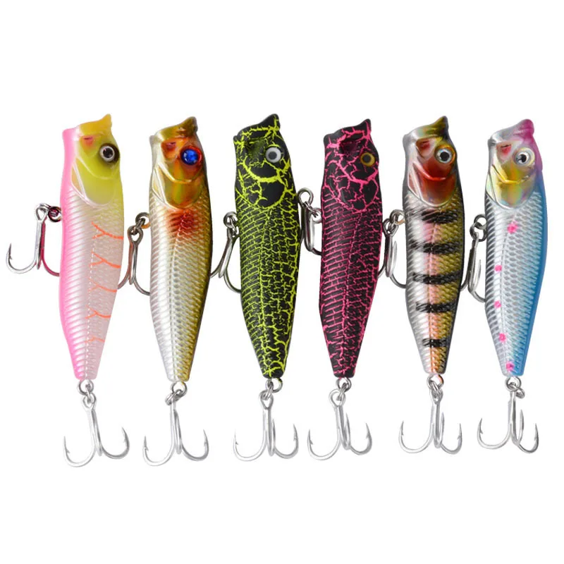 1 Uds calidad Whopper Plopper 6,8 cm 6,6g Top agua Popper señuelo de pesca cebo duro Wobblers giratorio cola suave aparejos de pesca - imagen 5