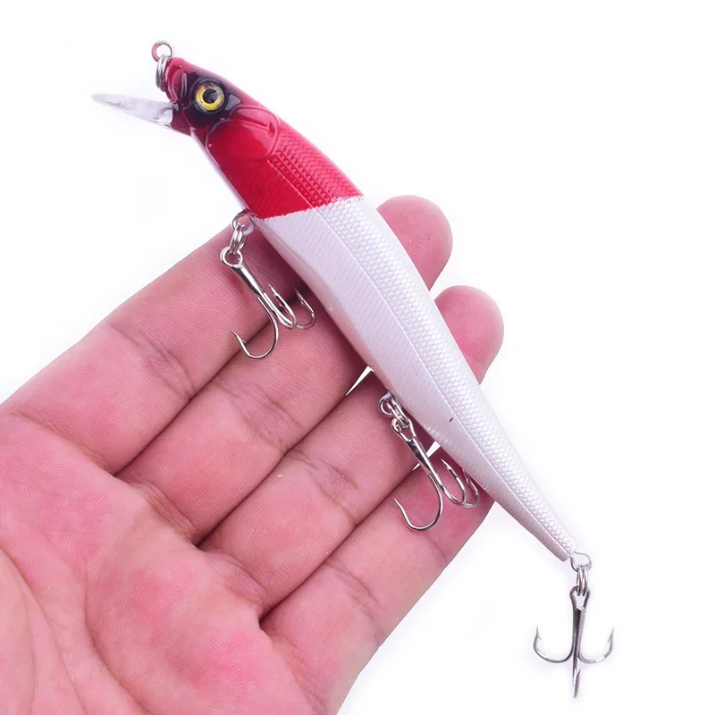 Señuelo de pesca de pececillo láser, 1 unidad, 11,5 cm, 13,5g, Wobblers, Crankbait, cebo duro de plástico Artificial con anzuelo, aparejos de pesca de lubina - imagen 5