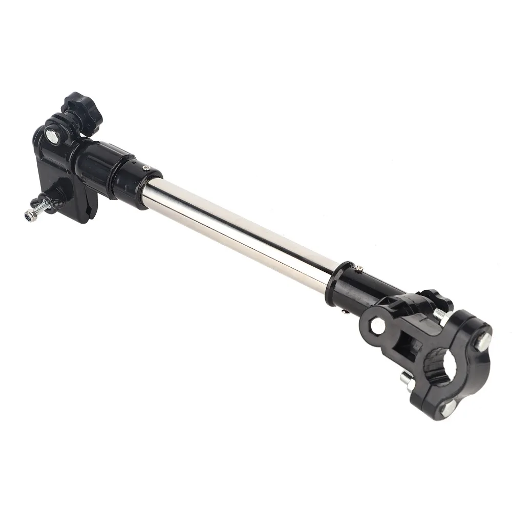 Soporte de paraguas ajustable ABS + acero inoxidable negro + soporte de extensión de paraguas plateado fácil de instalar resistente