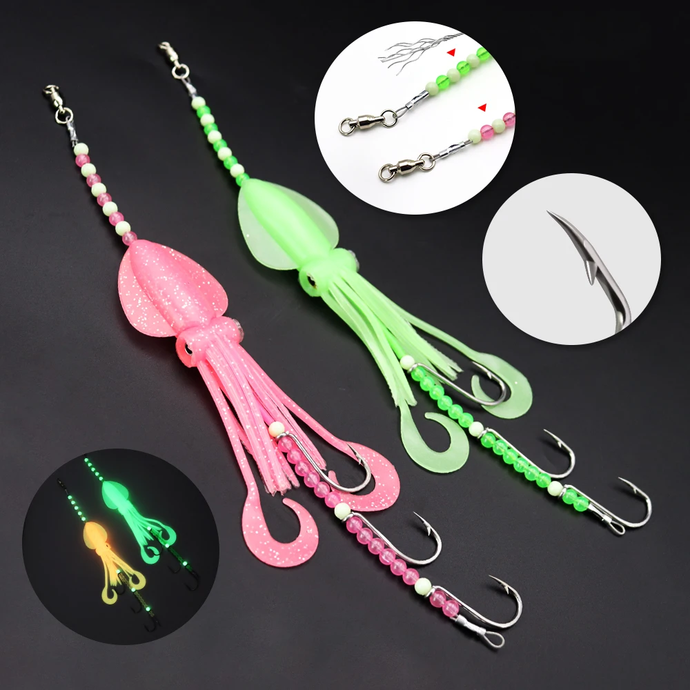 Aparejo de pulpo luminoso ZYZHE – Líder de acero para pesca marina - imagen 2