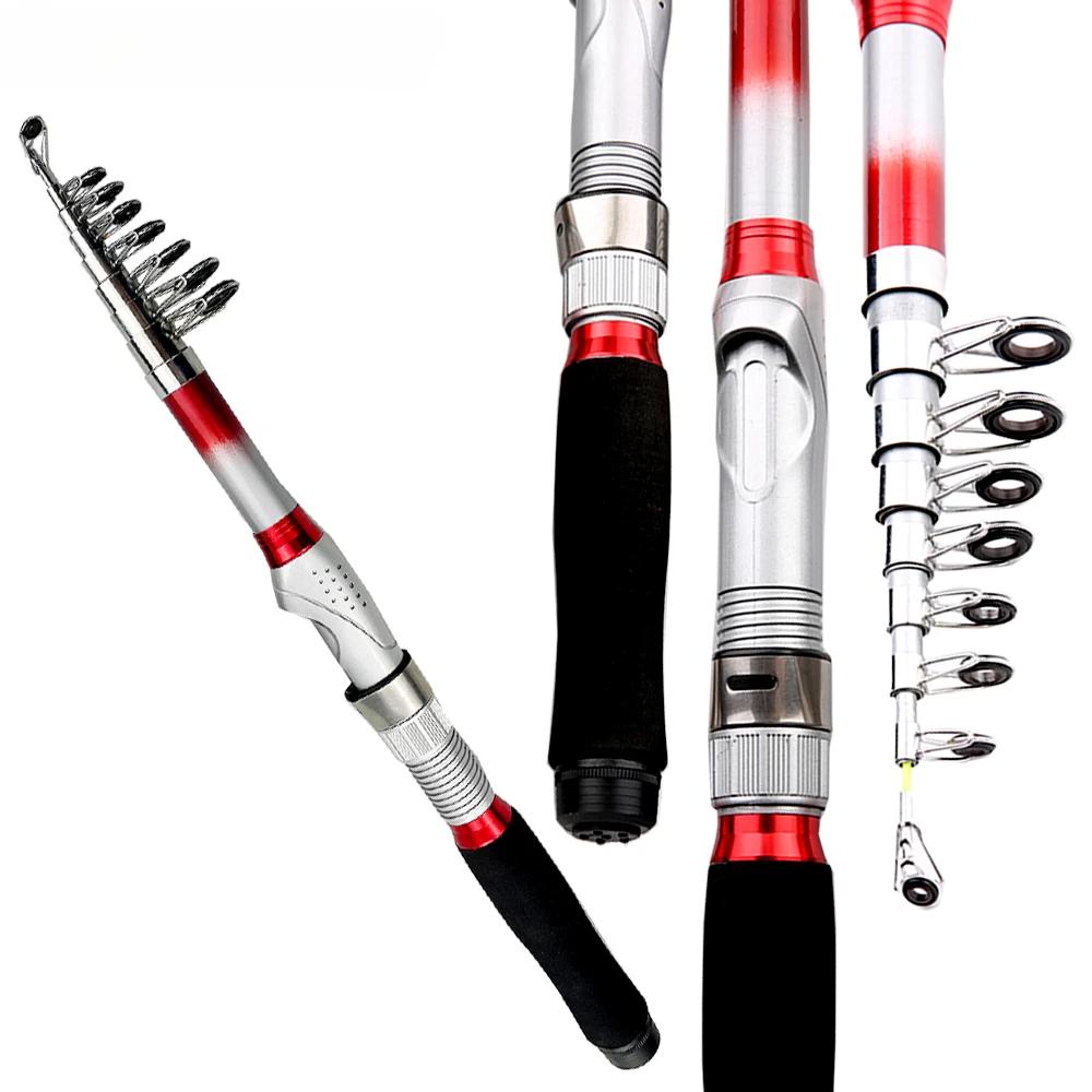 Cañas de pescar telescópicas de fibra de carbono, 1,8 m, 2,1 m, 2,4 m, 2,7 m, 3,0 m, 3,6 m - imagen 5