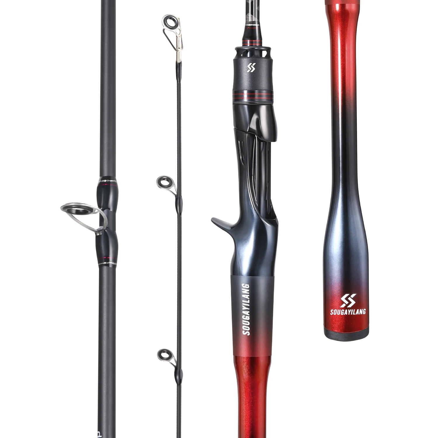 Sougayilang-caña de pescar con señuelo, 1,8 m, fundición de carbono, arrastre máximo de 5kg, herramienta de pesca de 2 secciones, lubina, trucha, basura, pescado de agua dulce - imagen 2
