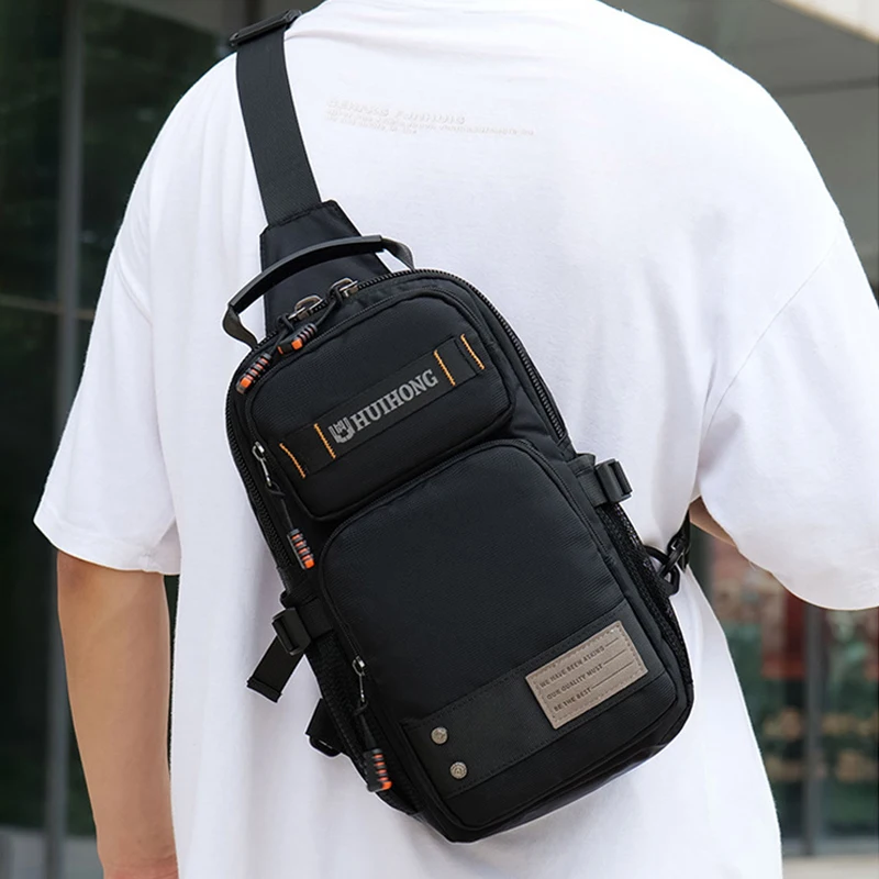 Mochila individual de pesca para hombre, organizador de señuelos de peces, bolsa de almacenamiento para el pecho, bolsa para aparejos de ciclismo y senderismo al aire libre, riñonera grande para caza - imagen 3