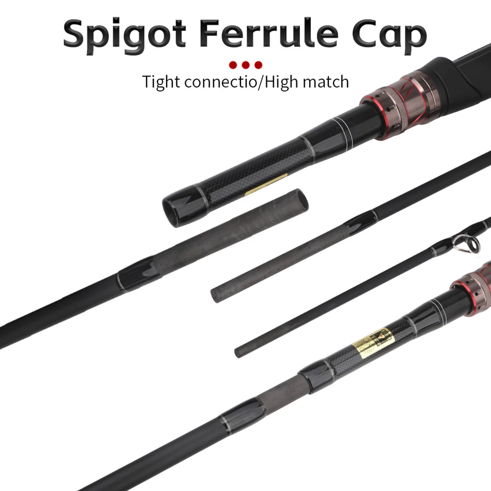 Caña de pescar de 4 secciones H, caña de viaje de carbono, portátil, fundición/Spinning, peso del señuelo 15-35g - imagen 5