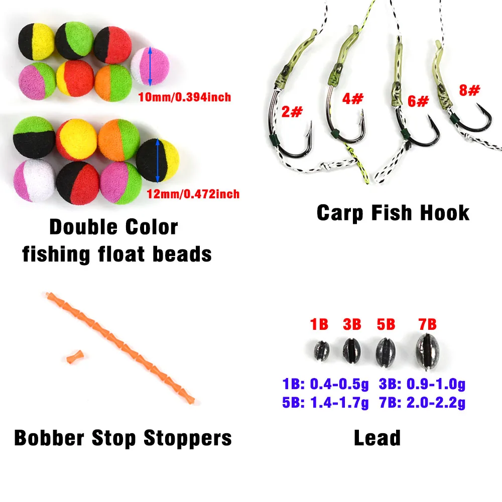 24 unids/caja cebo flotante para carpa, cebo de pesca Boilie emergente con bola de pesca de carpa europea, juego de cables, ganchos, aparejos de pesca de carpa - imagen 3