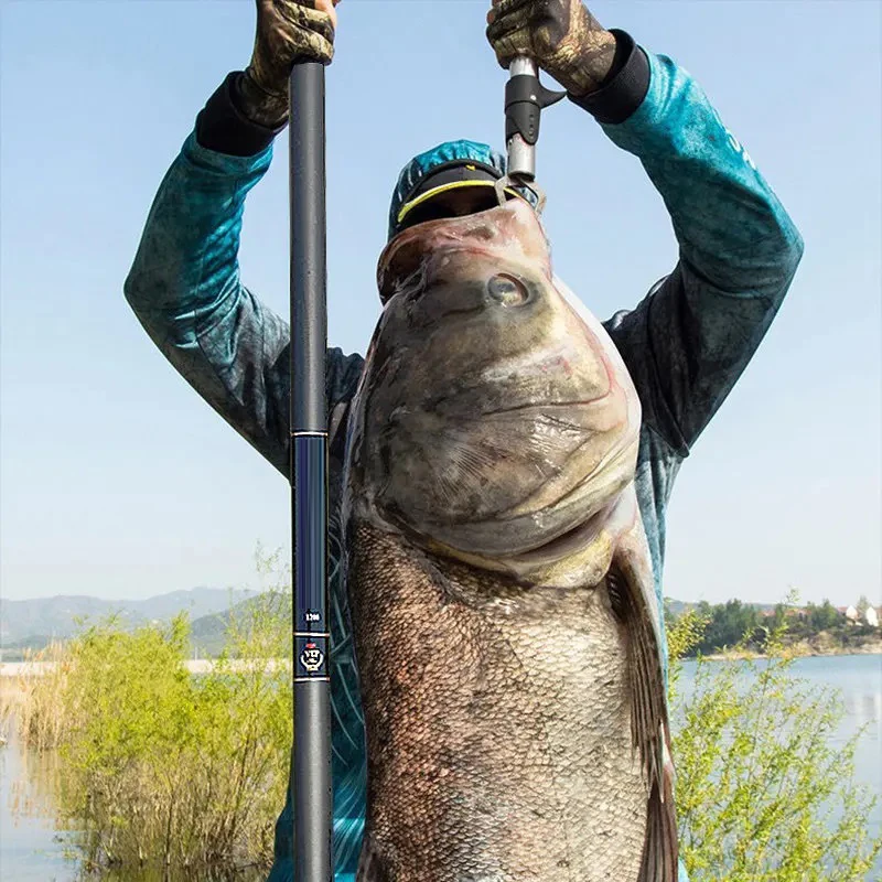 Caña de pescar de mano de fibra de carbono dura, súper ligera, larga, 8M/9M/10M/11M/12M/13M, caña de pescar telescópica de alta calidad