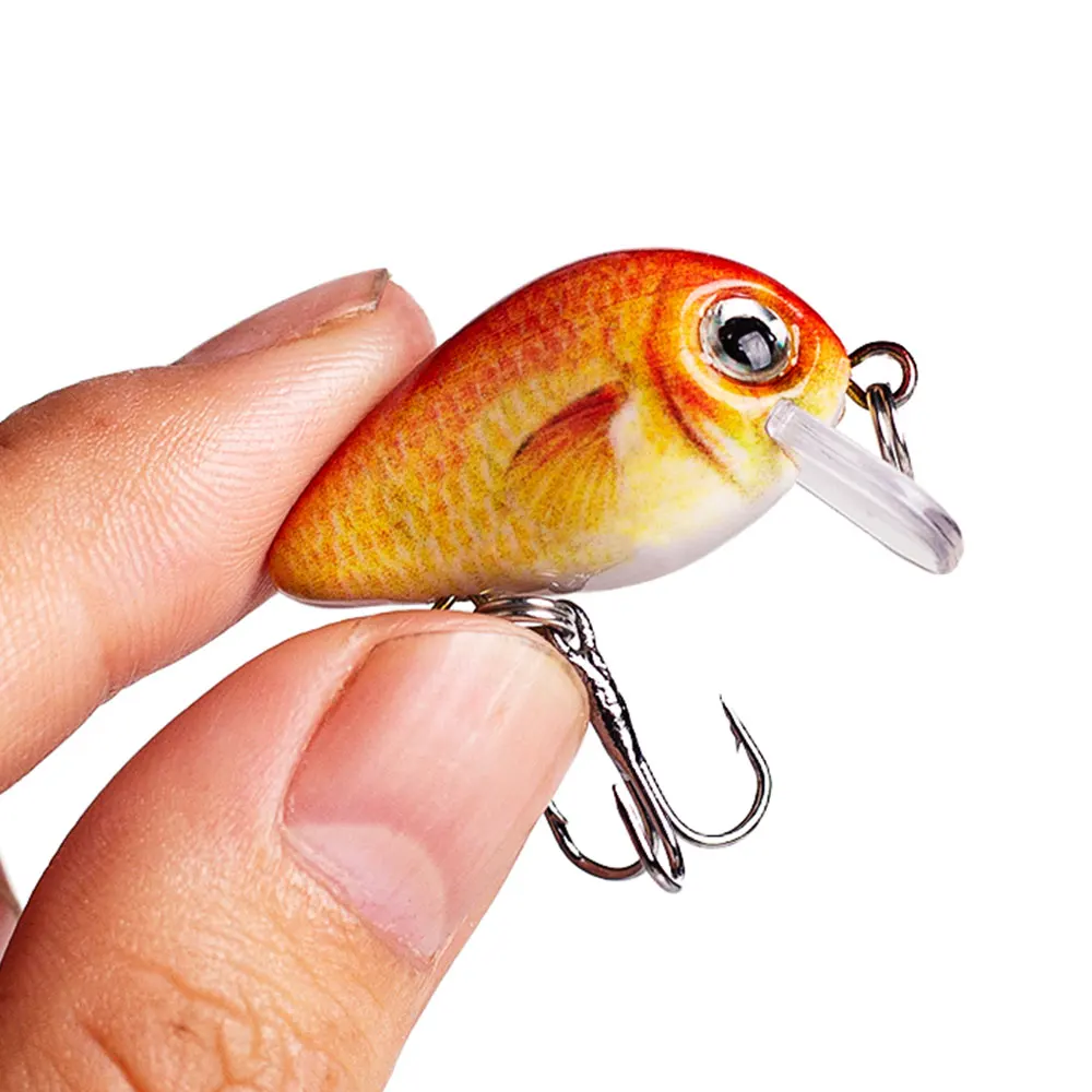 Hanlin 5 uds/traje 28mm/1,5g Mini Señuelos de Pesca cebos biónicos cebo duro Artificial Wobblers Crankbait perca carpa pesca Lucio - imagen 2