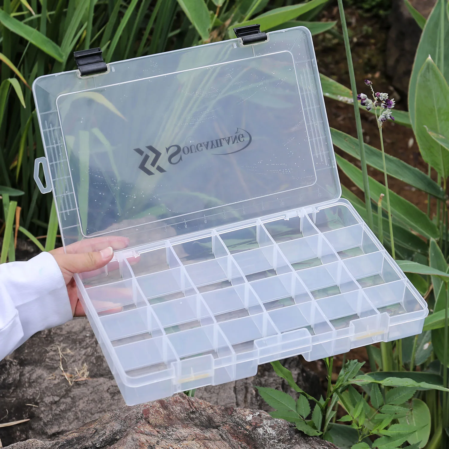 Caja de señuelos Sougayilang, plantilla de cebo de pesca de plástico, caja de almacenamiento de anzuelos de pesca, cajas de accesorios para aparejos de pesca de alta resistencia - imagen 3