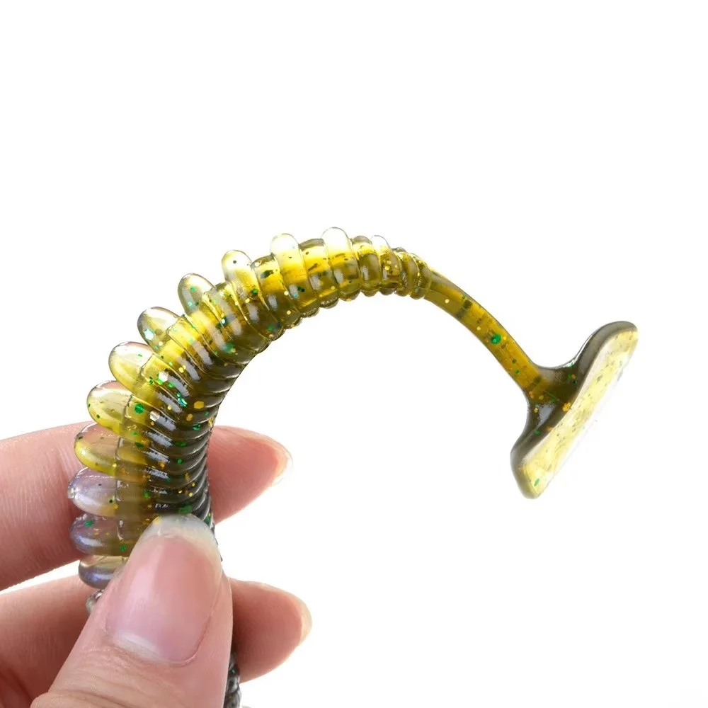 NGB 7,5/10/12,5 cm olor cebo de silicona señuelo de pesca suave cola en T 4-10 Uds Wobblers gusano cebo Artificial pesca lubina Pike - imagen 4