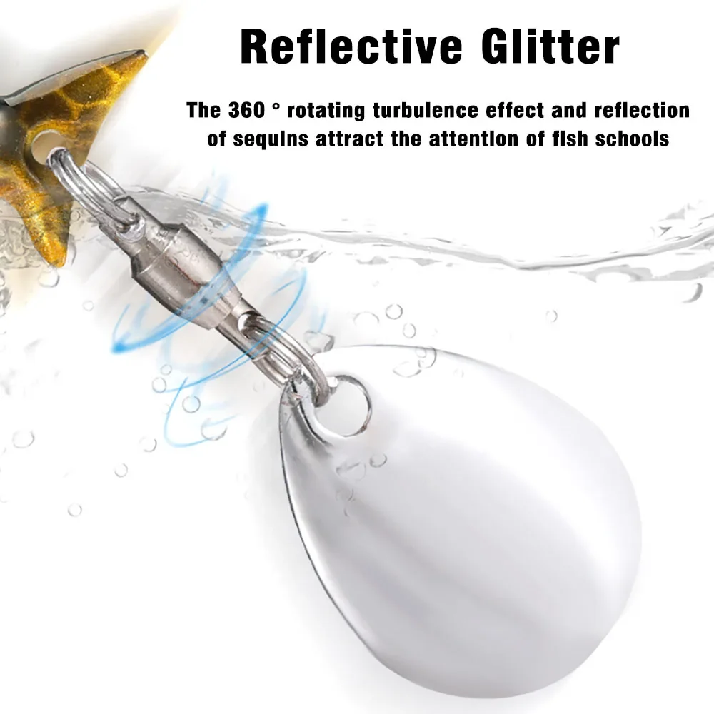 MNFT 8 Uds cuchillas giratorias con rodamiento de bolas giratorios cola Spinner Spinnerbait señuelo de pesca suministros para hacer señuelos de lubina - imagen 5