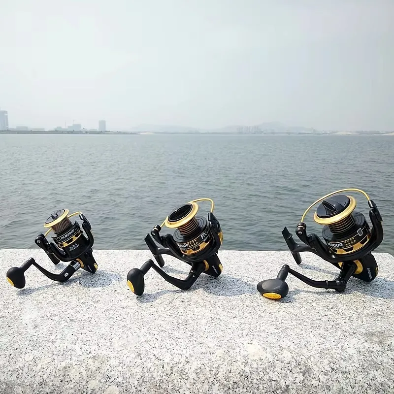 Carrete de pesca giratorio PLM2000/6000/8000, mango de metal, carrete giratorio grande, rodamientos de bolas, 6 carretes, mano izquierda, mano derecha, carrete de agua de mar - imagen 5