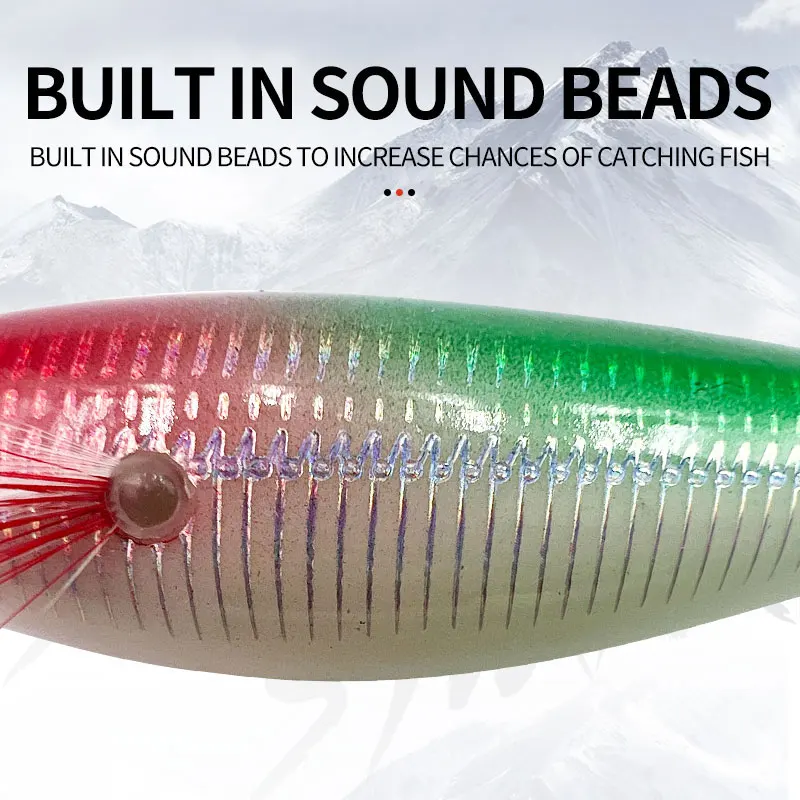 Cebo de pesca con cebo de camarón de madera luminosa, 10 colores, anzuelo de calamar de simulación que brilla en la oscuridad, anzuelos de calamar, Señuelos de Pesca - imagen 4