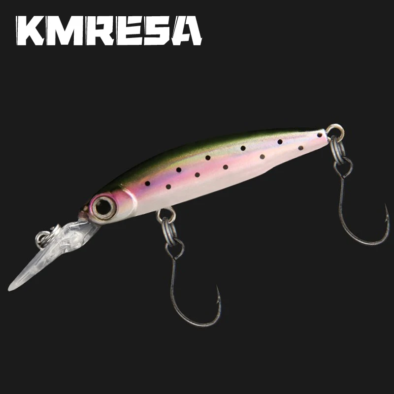 Mini señuelo de pececillo hundido de 1,8g/40mm, placa de lengua larga, señuelo de pesca de pececillo con un solo gancho, revestimiento láser, señuelos de trucha
