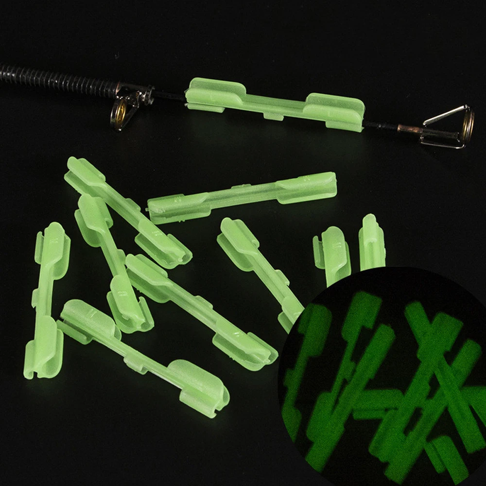 Aparejos de pesca fluorescente para pesca nocturna, soporte de palo de luz luminosa, palo luminoso de pesca, Clip de flotador nocturno, Clip de punta de flotador de pesca - imagen 3