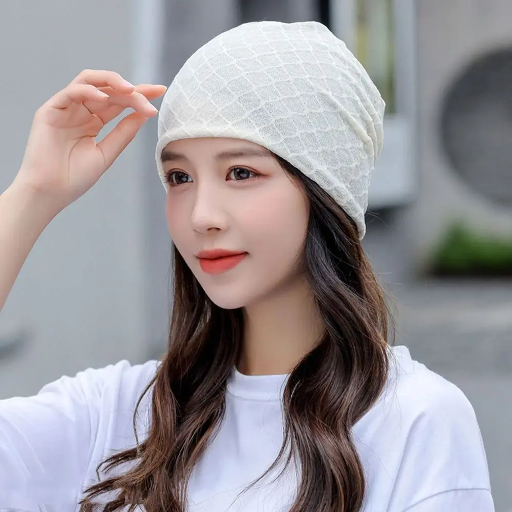 Gorros finos de malla, sombrero, bufanda, gorro tejido de ganchillo transpirable, tapa vacía, gorra para el sol Hip-pop para mujer - imagen 2