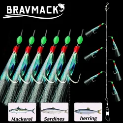 Anzuelo de pesca, paquete de 1/2/6 aparejos de Señuelos de Pesca blandos, plantillas de cebo, señuelo suave, cuerda falsa desgastada, anzuelo de púas de cristal, Señuelos de Pesca