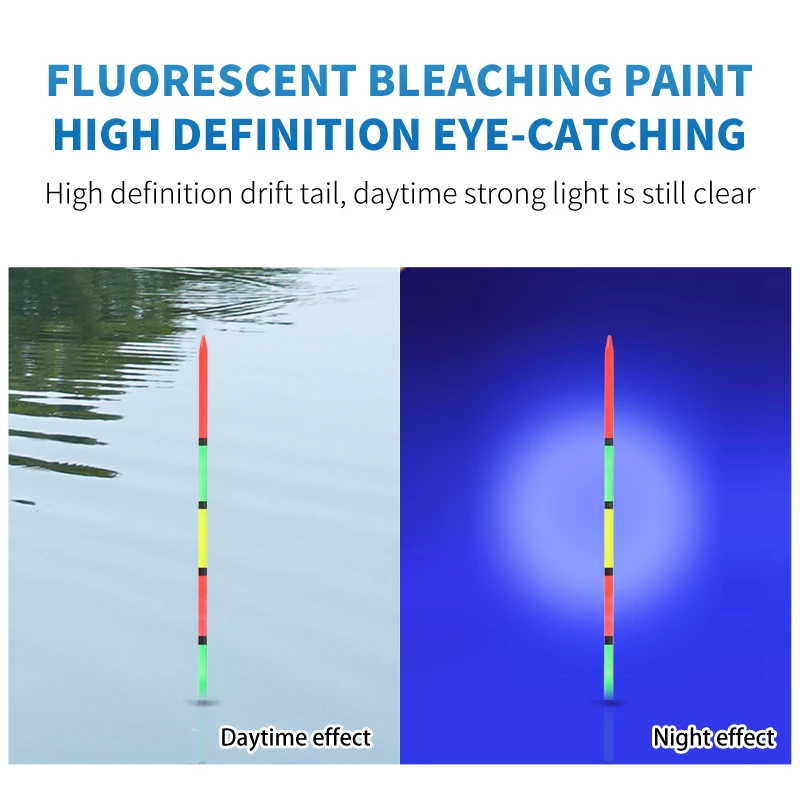 1 Juego de boya flotante de pesca Barr, palo de cola fluorescente de madera, aparejos de pesca de carpa, accesorios luminosos - imagen 5