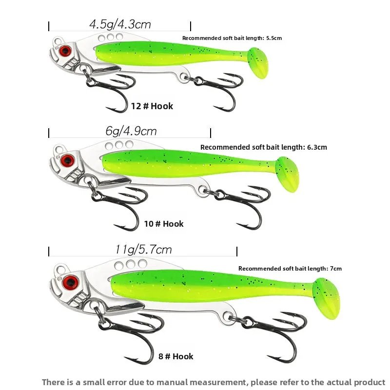 Cebo Luya de cuerpo blando vib + cola en T, cebo blando que sacude para estimular el pez para morder, imprescindible para principiantes, cebo Luya - imagen 4