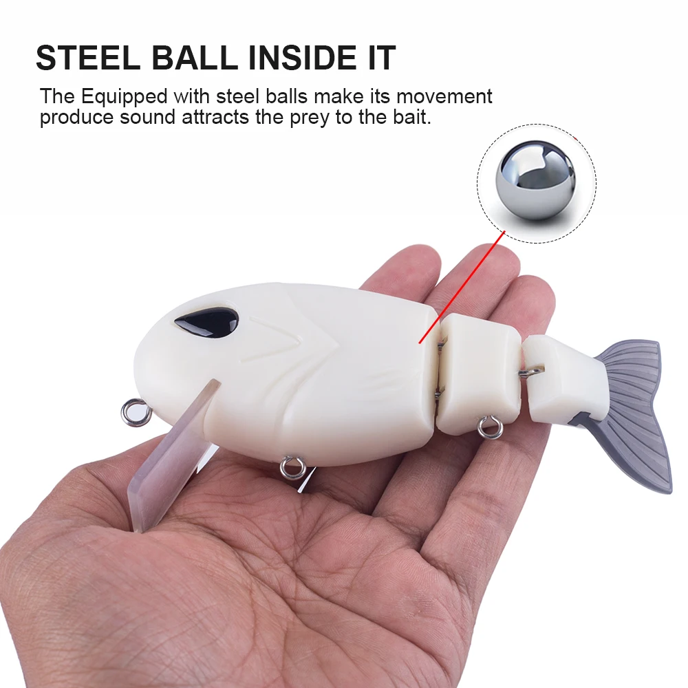 Hanlin DIY 2 uds 120MM 47G sin pintar multiarticulado Swimbait cola suave duro Señuelos de Pesca espacios en blanco Wobbler cebo flotante aparejos - imagen 2