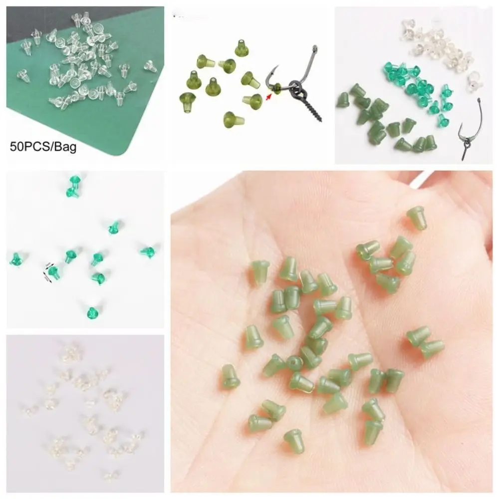 50 Uds tornillo Chod Rigs anzuelo de pesca tapón de cebo goma PVC gancho de pesca cuentas anzuelo tapón accesorios de pesca - imagen 4