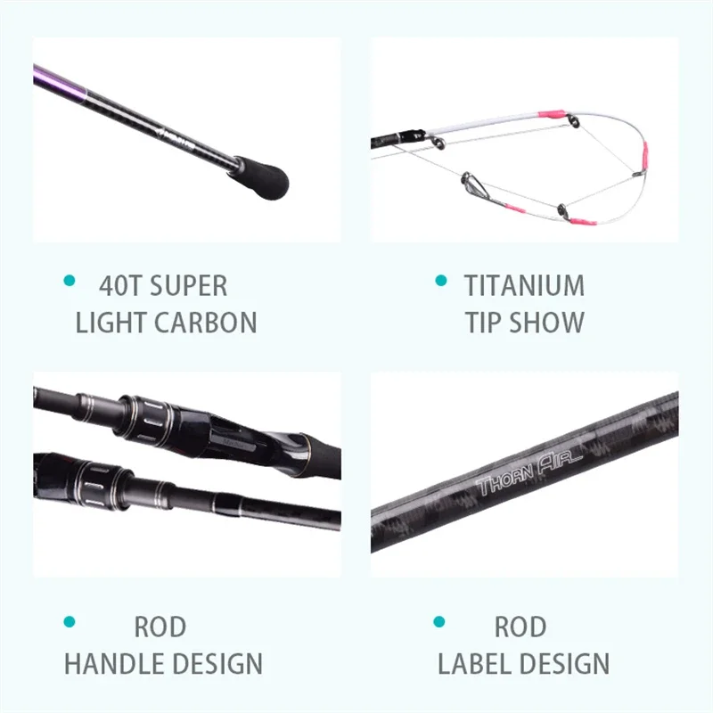Mavllos Thorn pesca en agua salada caña de pulpo guía en espiral señuelo 60-120g 12-25lb 40T Toray titanio caña de pescar de calamar ultraligera - imagen 3