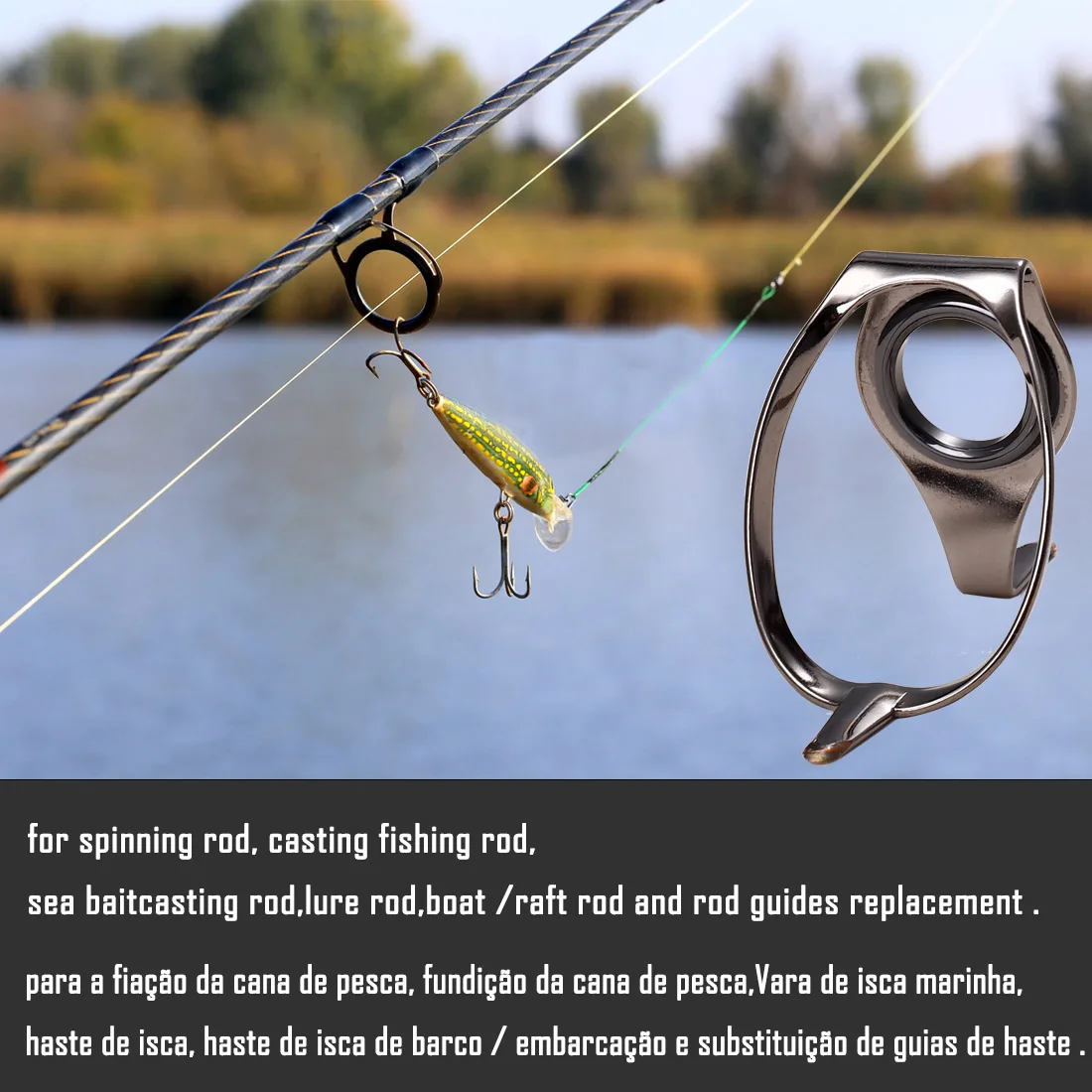 9KM Guías de acero inoxidable doble pie – Surf casting agua salada - imagen 4