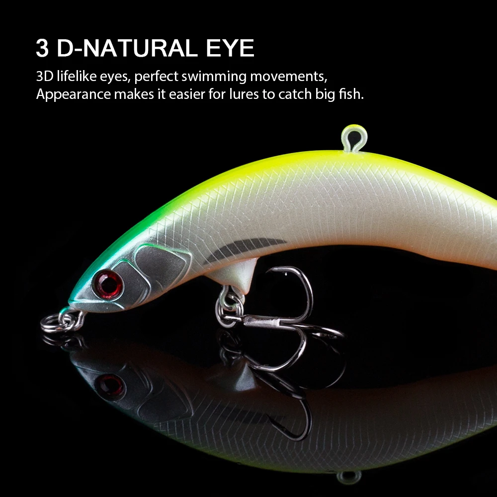 Hanlin-Cebo de lápiz curvado para Pesca, Señuelos flotantes de plástico duro, aparejos de lubina, 8,5 cm, 7g - imagen 4