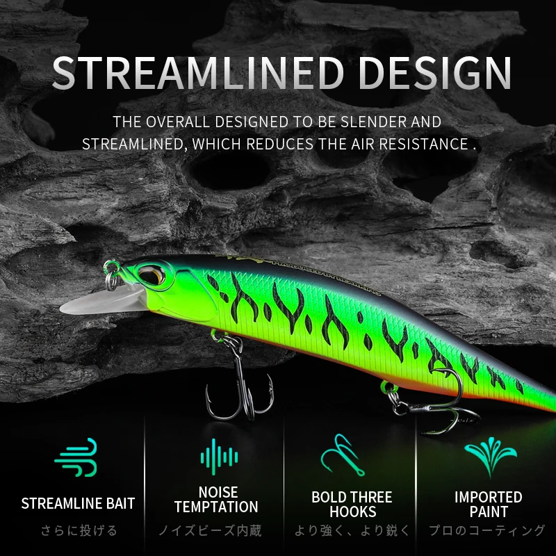 BEARKING 11cm 17g Depth0.8-1.6m modelo caliente Señuelos de pesca cebo duro 10 colores para elegir Minnow calidad profesional Minnow - imagen 2