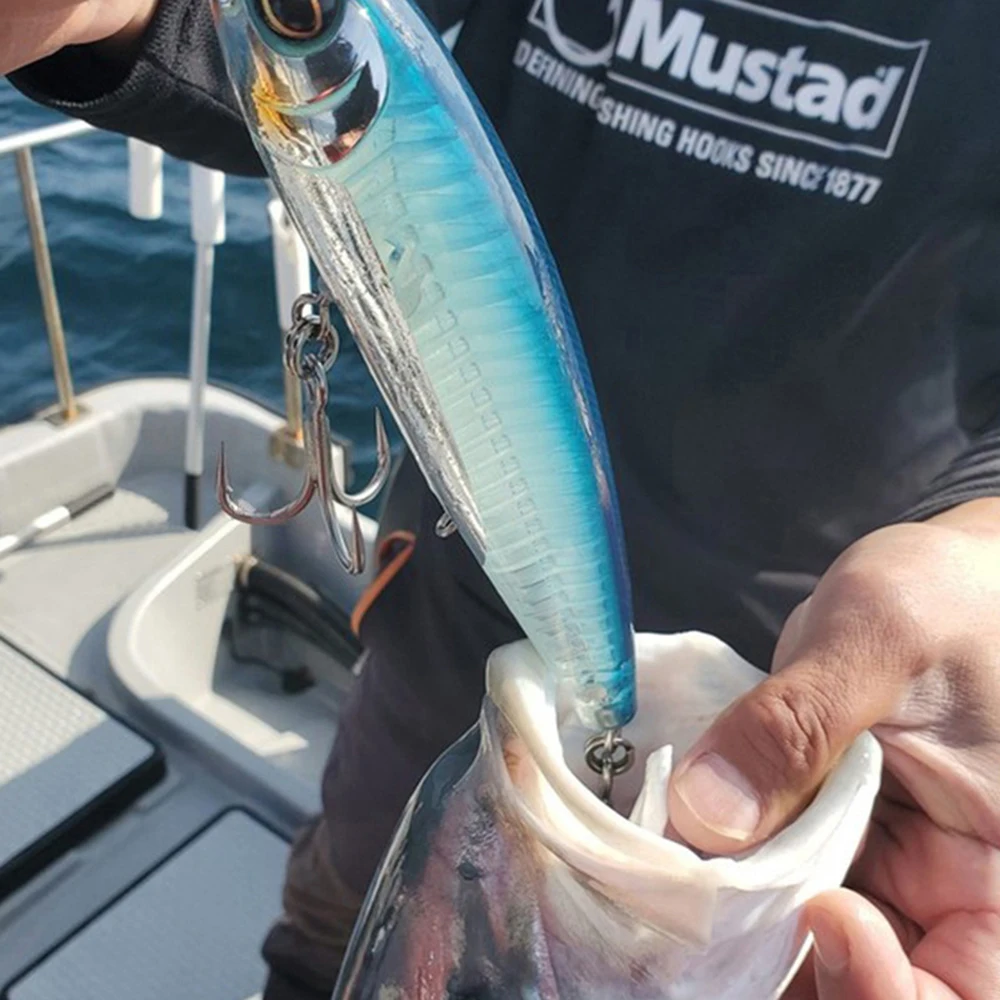 Mustad-anzuelo triple de pesca en el mar, tecnología 4,3 UltraPoint, JAW LOK 3X 4X 5X, fuerte, 8 #-5/0, JL73NP,JL74NP,JL75NP, Original - imagen 5