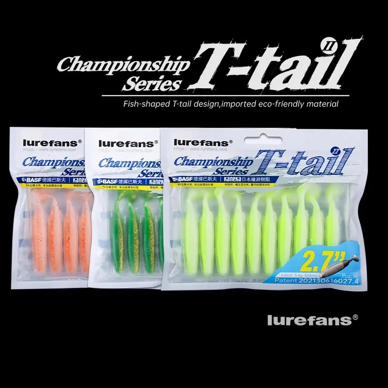 New2025 Lurefans JingJiT-tail II hundimiento cebo suave señuelo de pesca 51/55/63/68/76mm Wobbler Artificial pez mandarín cebo falso 10 Uds - imagen 2