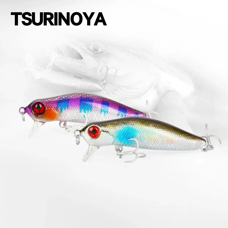 TSURINOYA 64F corredor poco profundo pececillo flotante DW71 64mm 6,0g pesca en río juego Ajiing señuelo de pesca Wobbler plástico cebo falso - imagen 3