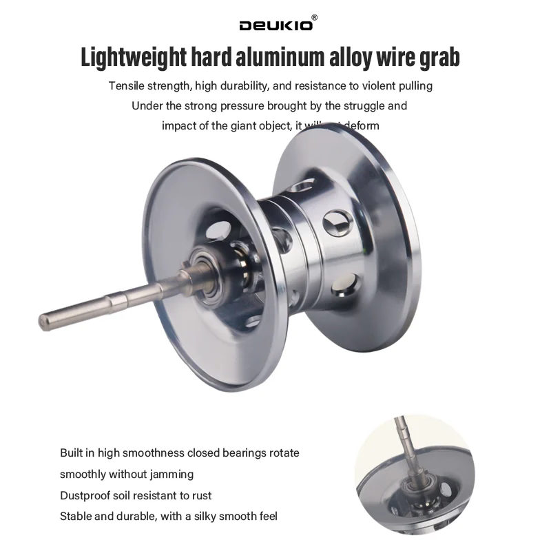 Carrete DEUKIO Baitcasting de agua salada, carrete de Metal de 6KG de arrastre máximo 7,2: 1, relación de engranaje, carretes de pesca Baitcaster para agua de mar fresca - imagen 3