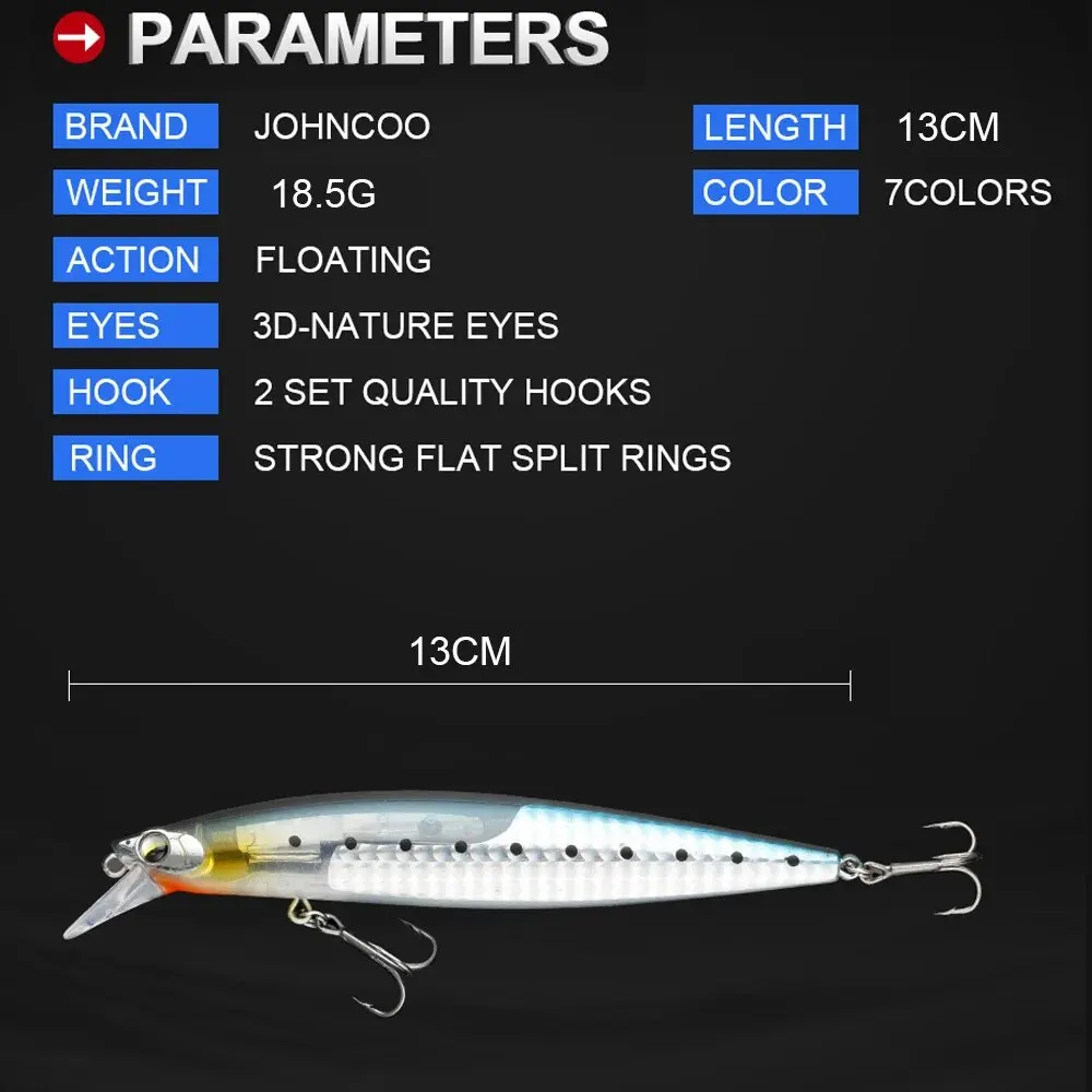 Señuelo de pesca cebo duro hoja Flash 130mm 18,5g Wobbler pececillo flotante fundición larga señuelo de lubina de alta calidad - imagen 2