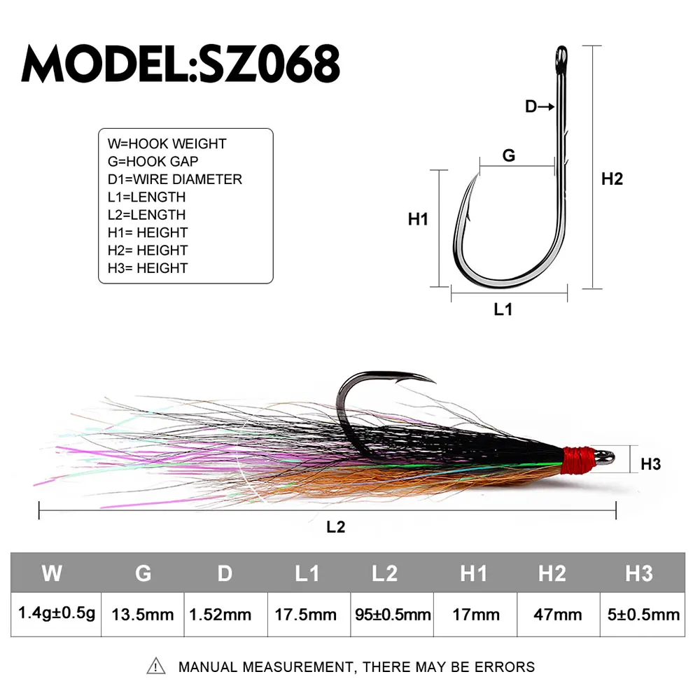 PROBEROS-anzuelos de pesca de 5 piezas con pelo de ciervo, anzuelo individual de acero con alto contenido de carbono, anzuelo de púas de Inchiku, anzuelo de aseo para lubinas Jigging - imagen 5