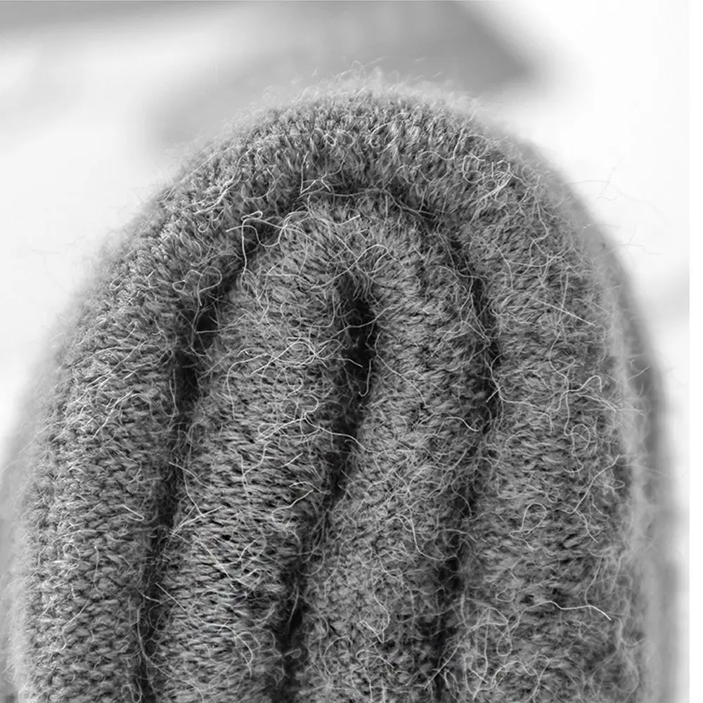 Manoplas elásticas cálidas de invierno para oficina, guantes de medio dedo para conducir, guantes sin dedos de lana de Alpaca tejidos - imagen 3