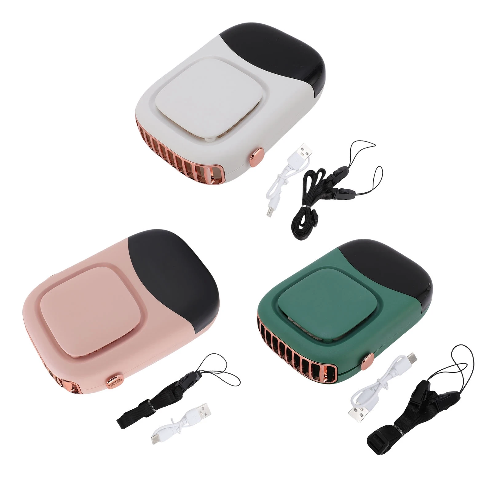 Ventilador portátil de cuello USB recargable potente para viajes al aire libre - imagen 3